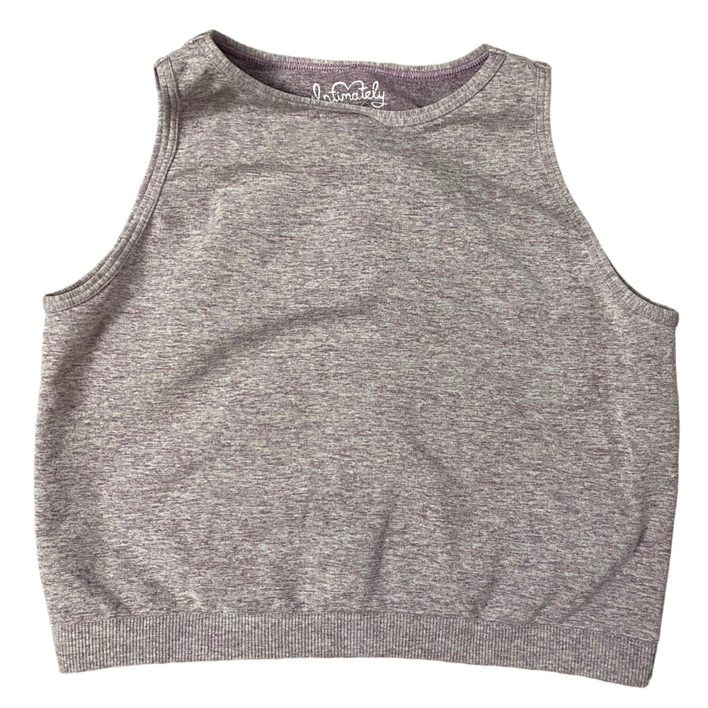 Intimately Free People Crop Top High Neck Tank Stretchy Heather Purple Size XS/S